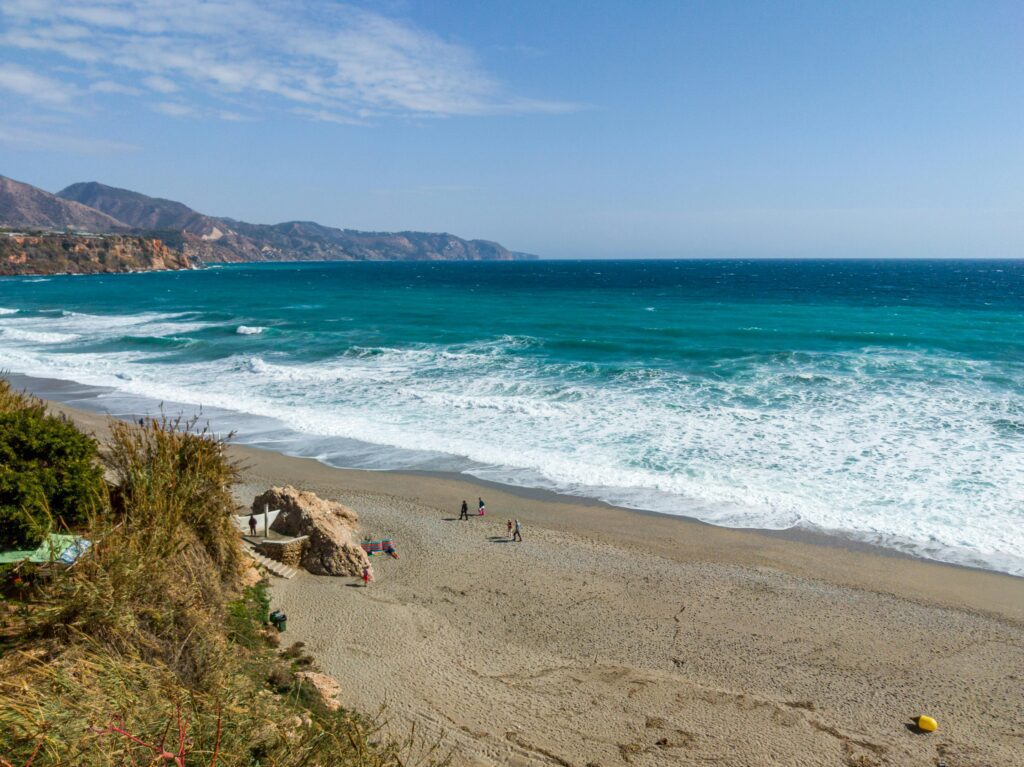 Sands of Burriana Beach in Nerja