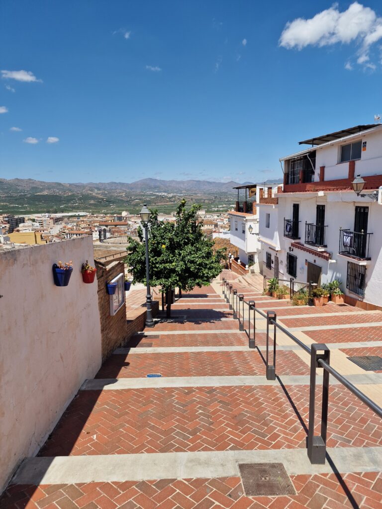 Panoramic view from Mirador de la Muralla overlooking Vélez-Málaga and the Costa del Sol