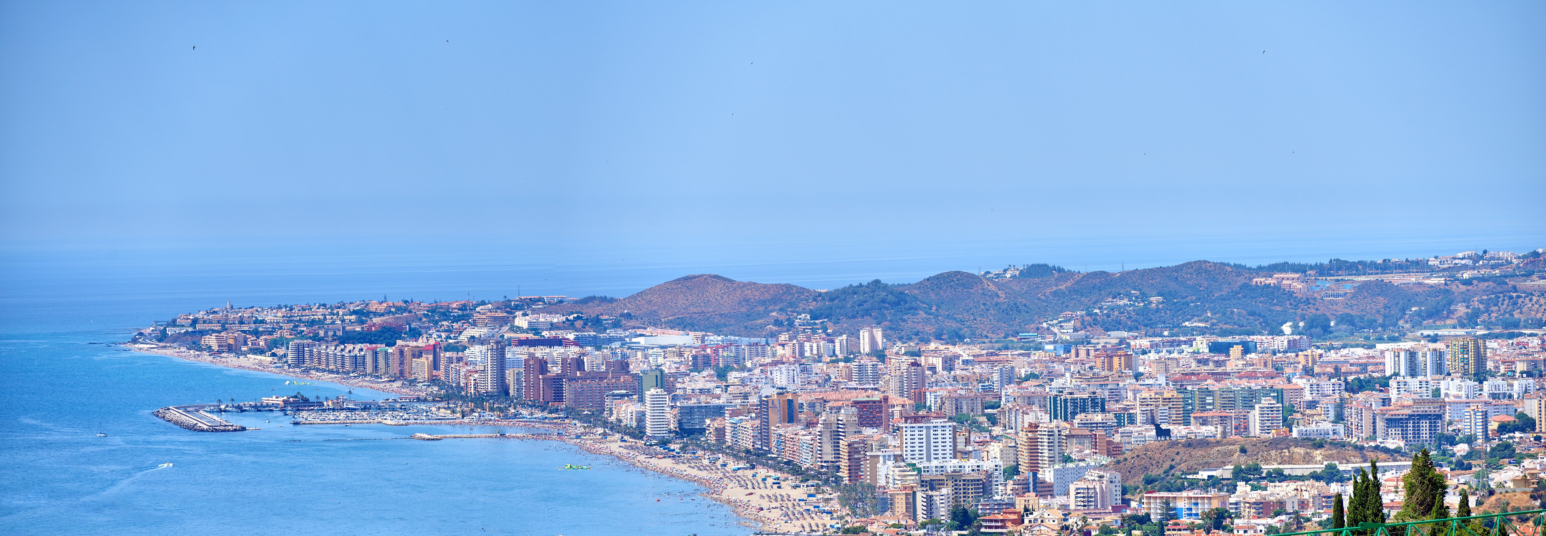 Arial view of Málaga and the Mediterranean coastline