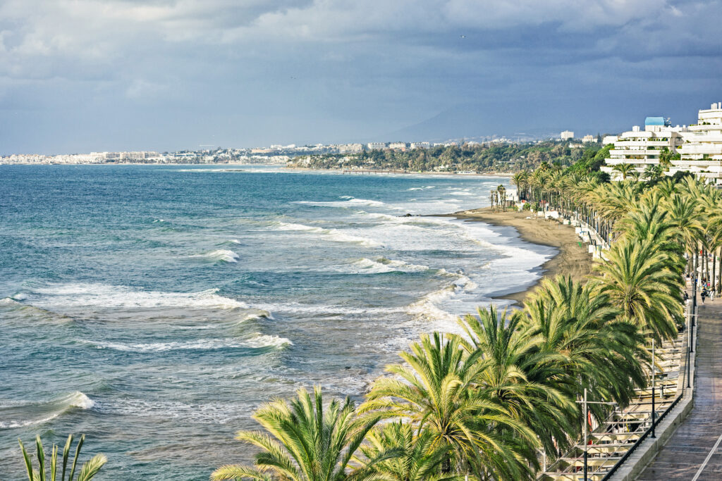 panoramic view of Marbella promenade