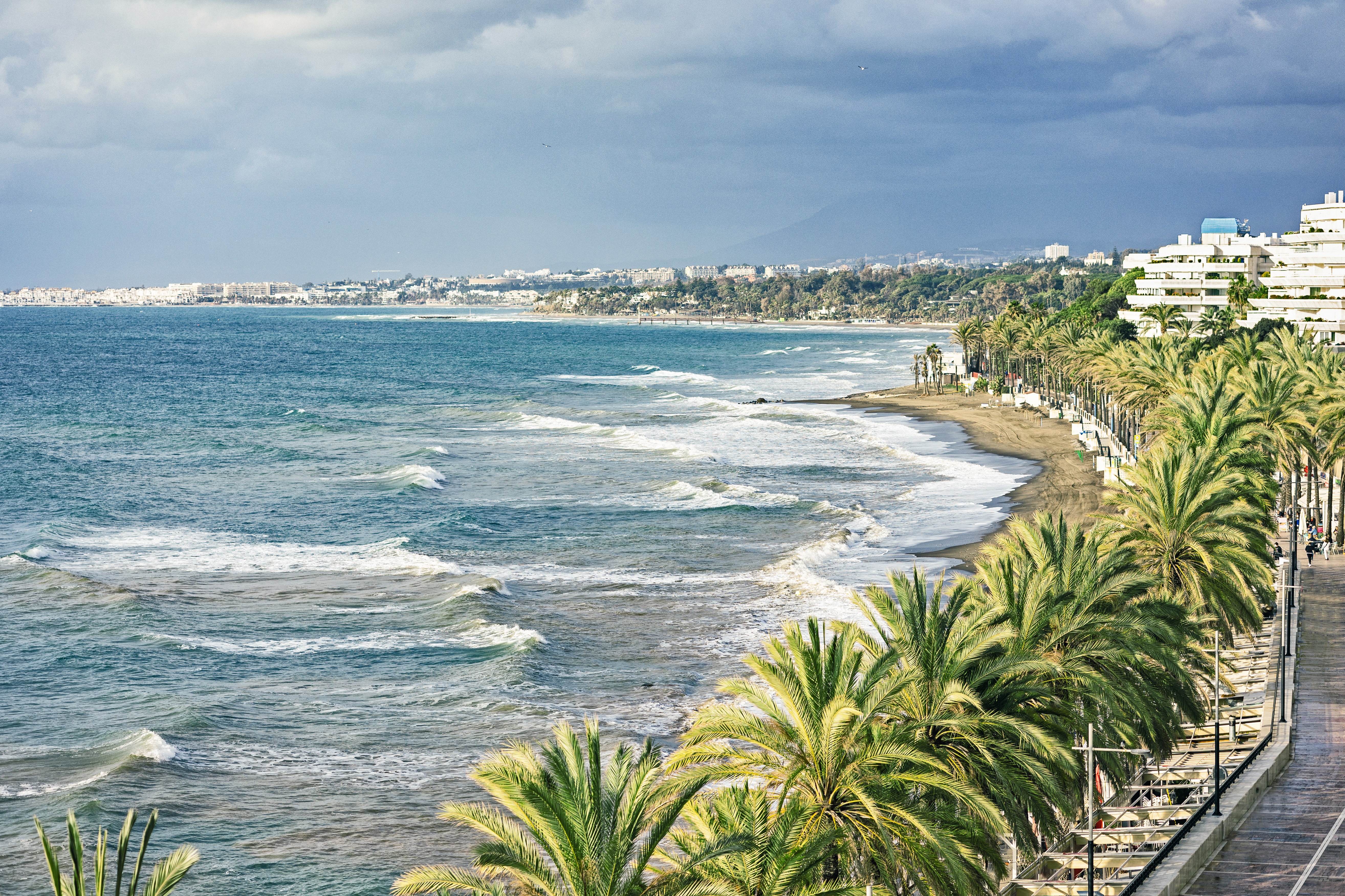 panoramic view of Marbella promenade