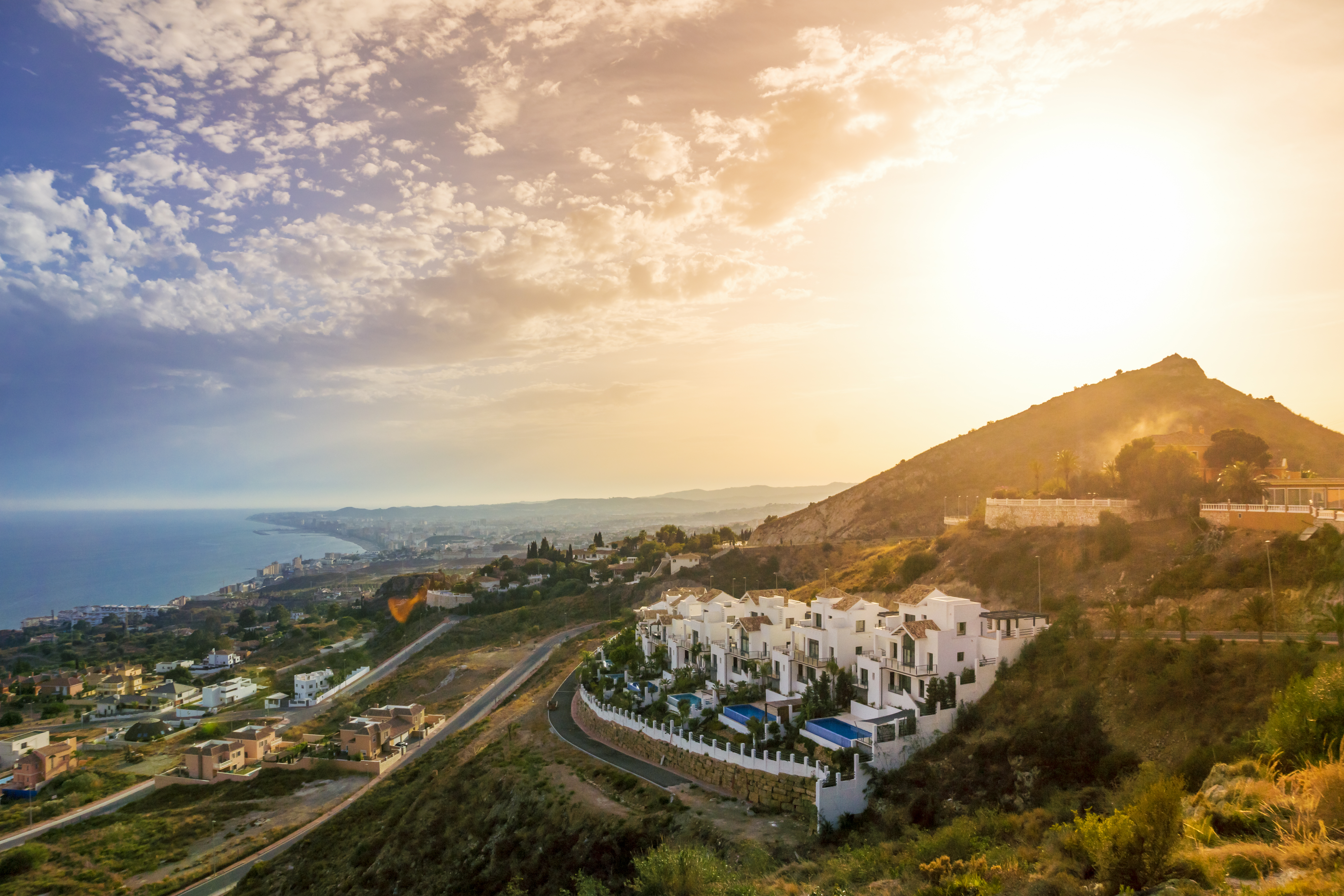 Marbella beach and mountain view Costa del Sol