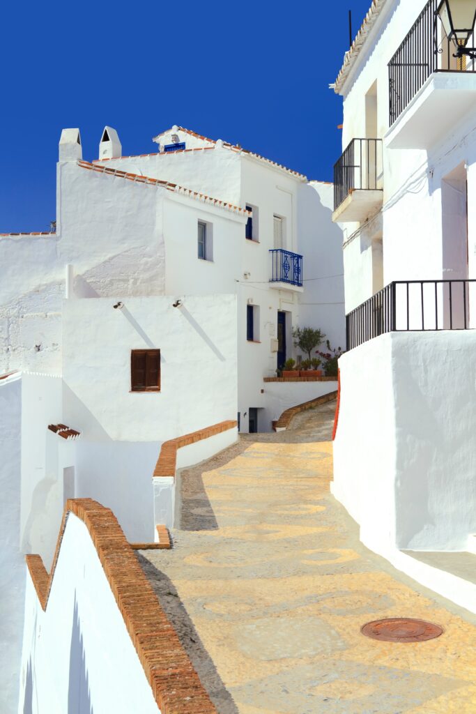 Pathway through the white village Frigiliana