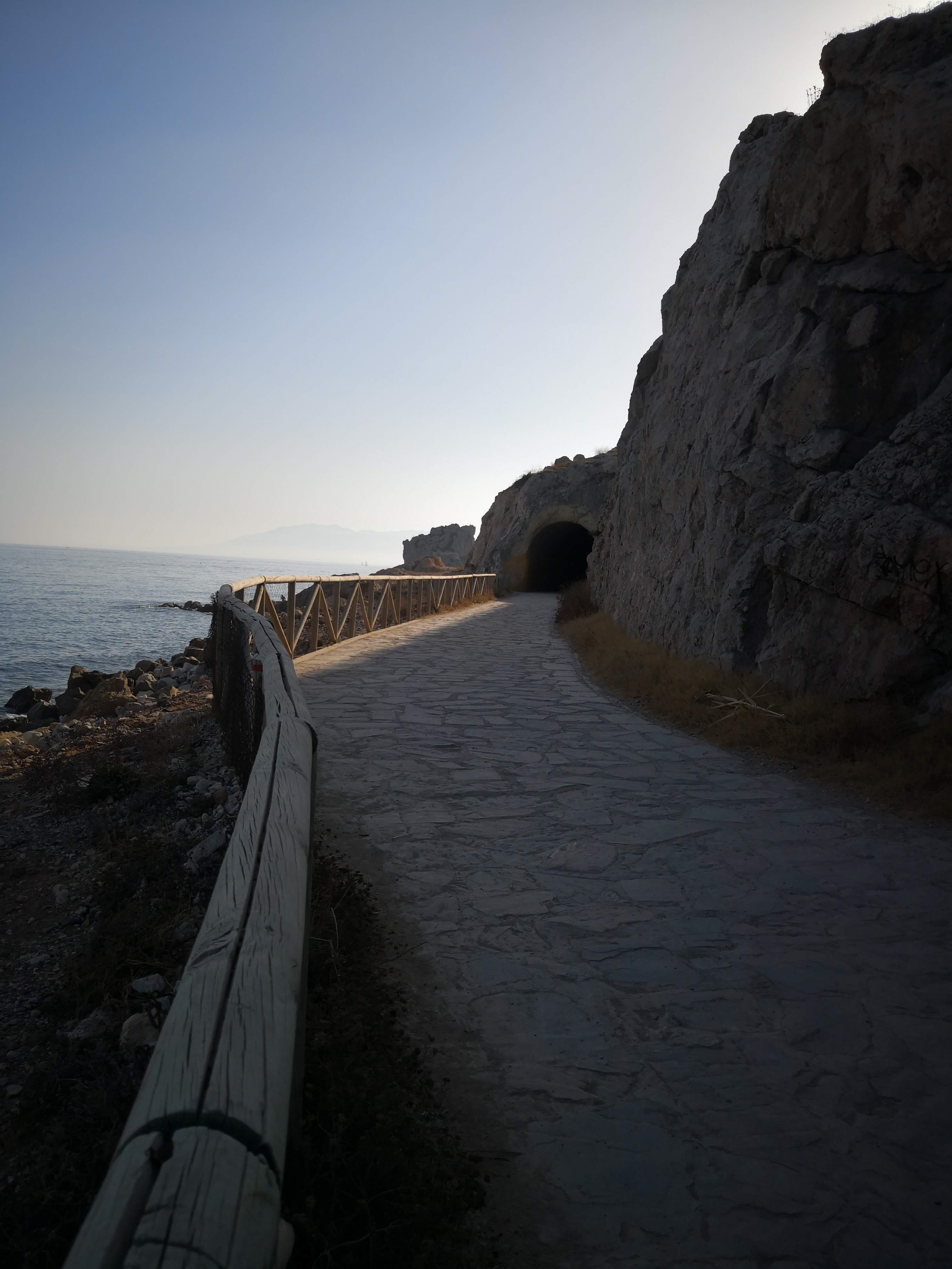 Scenic pedestrian walkway along the El Cantal sea cliffs in Rincón de la Victoria.